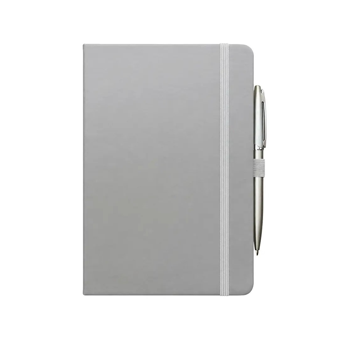 Cuaderno Meta Color Gris Con Boligrafo