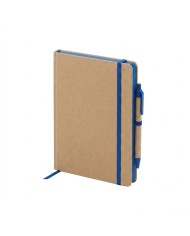 Cuaderno Moderno Kraft Con Boligrafo Con Elastico Azul