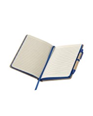 Cuaderno Moderno Kraft Con Boligrafo Con Elastico Azul