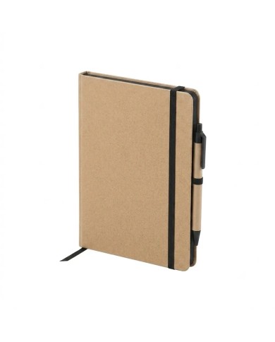 Cuaderno Moderno Kraft Con Boligrafo Con Elastico Negro