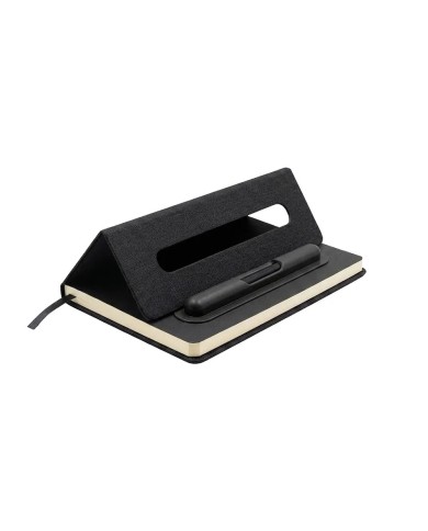 Cuaderno Paris De Color Negro Con Soporte Para Celular