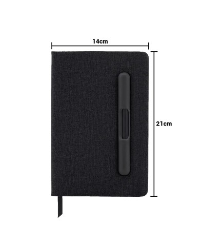 Cuaderno Paris De Color Negro Con Soporte Para Celular