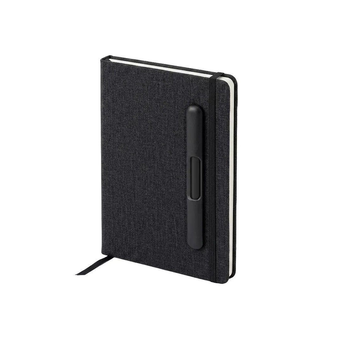 Cuaderno Paris De Color Negro Con Soporte Para Celular