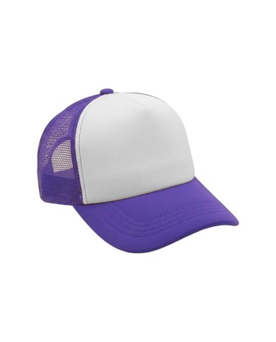 Gorra Camionera Premium Morado Con Blanco