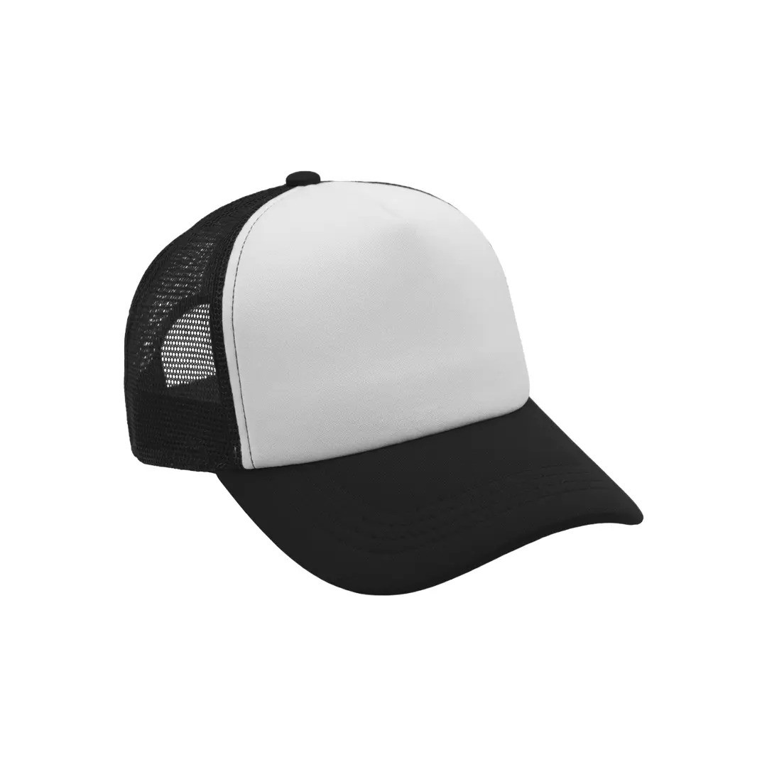 Gorra Camionera Premium Negro Con Blanco