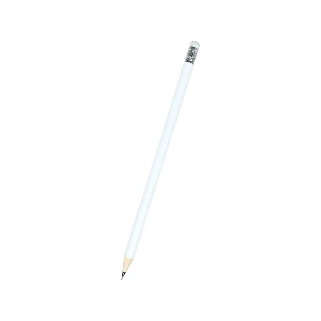 Lapiz Global Blanco Con Borrador Blanco