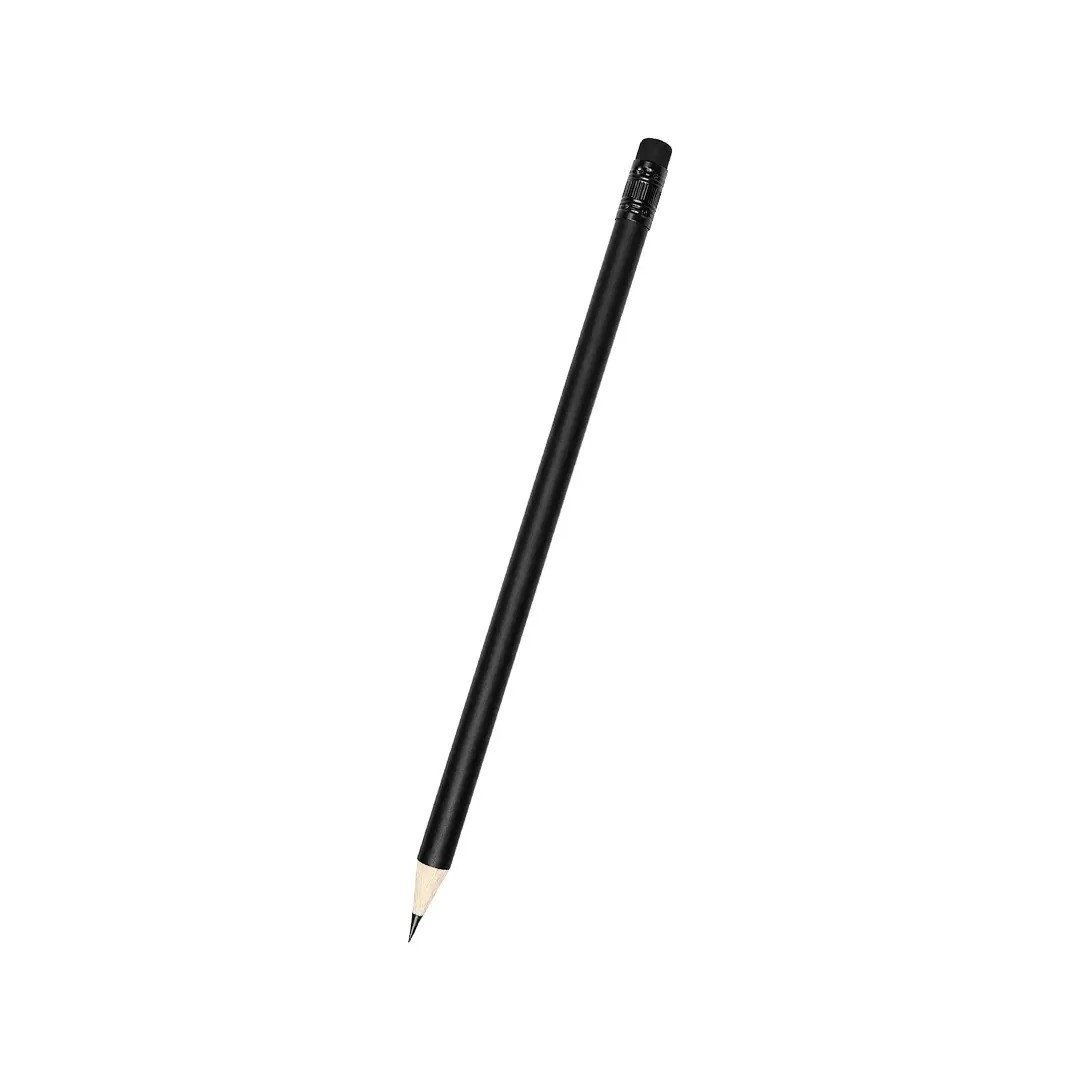 Lapiz Global Negro Con Borrador Negro