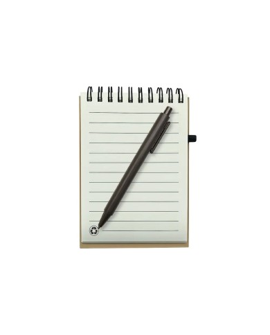 Libreta Ecologica Con Boligrafo De Fibra De Cafe
