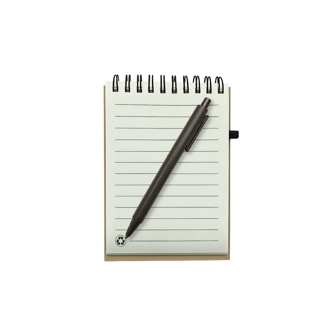 Libreta Ecologica Con Boligrafo De Fibra De Cafe