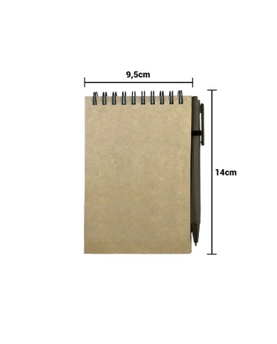 Libreta Ecologica Con Boligrafo De Fibra De Cafe
