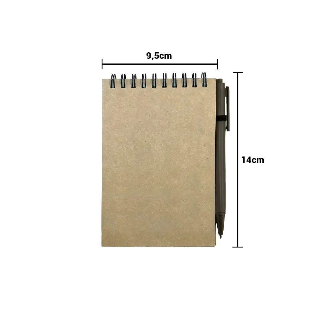 Libreta Ecologica Con Boligrafo De Fibra De Cafe