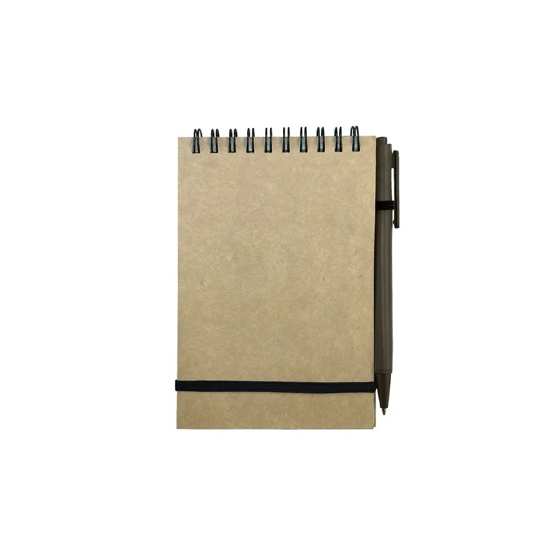 Libreta Ecologica Con Boligrafo De Fibra De Cafe