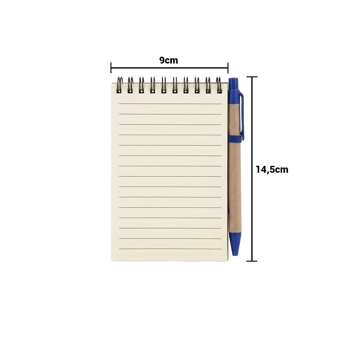 Libreta Ecologica Hega Azul Con Boligrafo