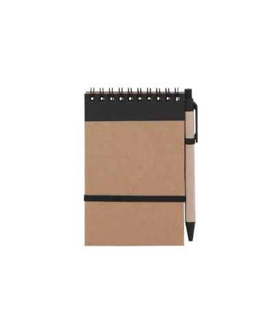 Libreta Ecologica Hega Negra Con Boligrafo