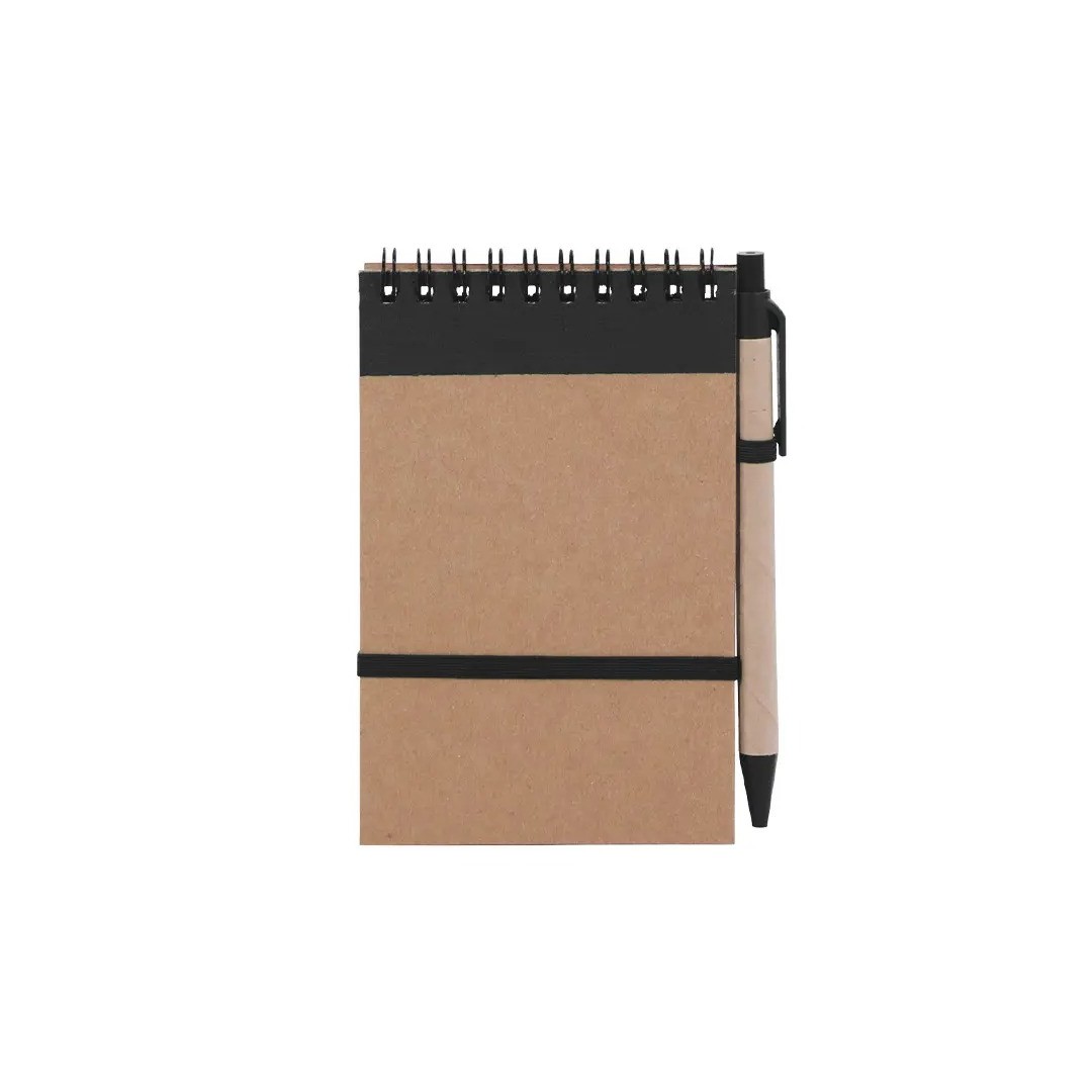 Libreta Ecologica Hega Negra Con Boligrafo
