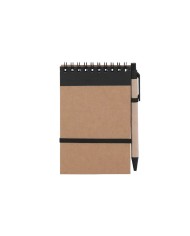 Libreta Ecologica Hega Negra Con Boligrafo