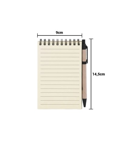 Libreta Ecologica Hega Negra Con Boligrafo