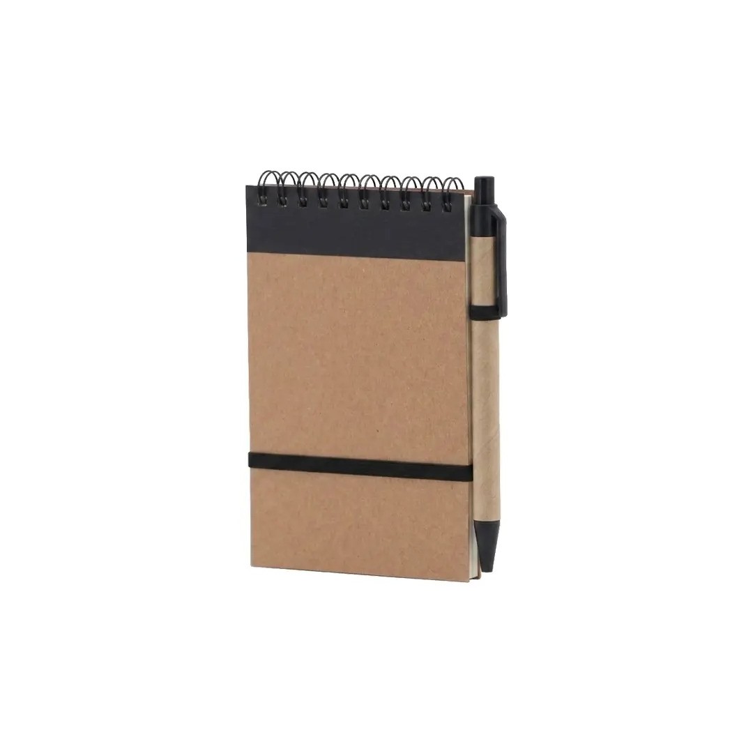 Libreta Ecologica Hega Negra Con Boligrafo