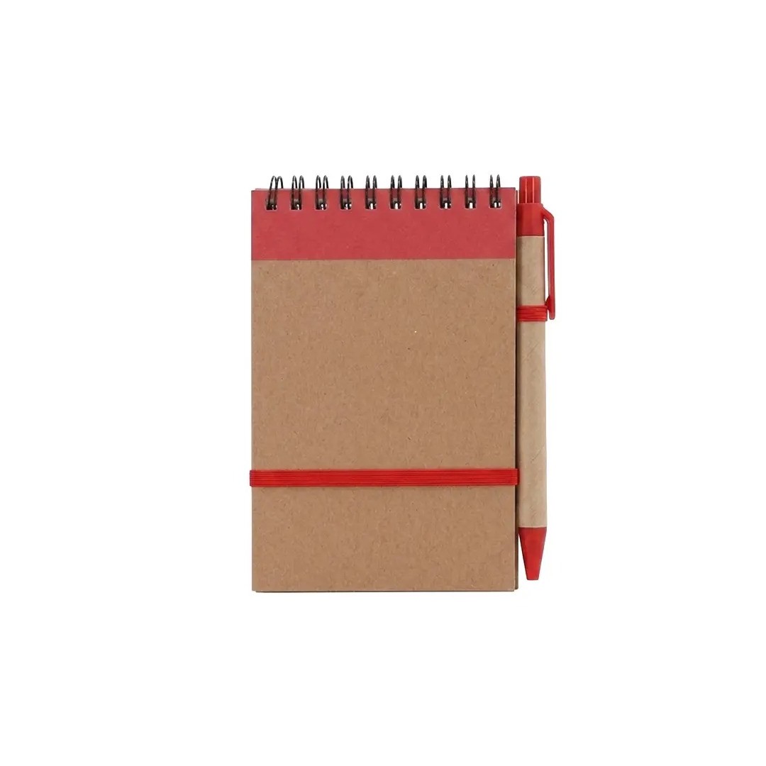 Libreta Ecologica Hega Rojo Con Boligrafo