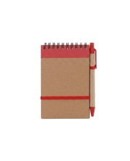 Libreta Ecologica Hega Rojo Con Boligrafo