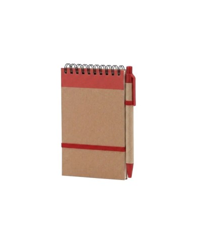 Libreta Ecologica Hega Rojo Con Boligrafo