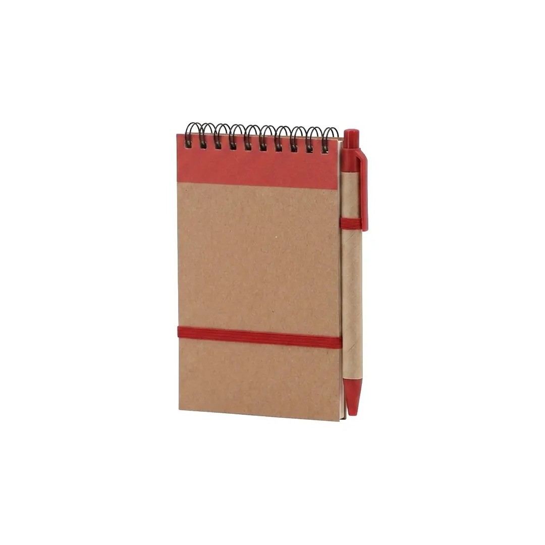 Libreta Ecologica Hega Rojo Con Boligrafo