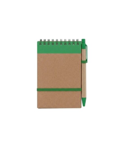 Libreta Ecologica Hega Verde Con Boligrafo