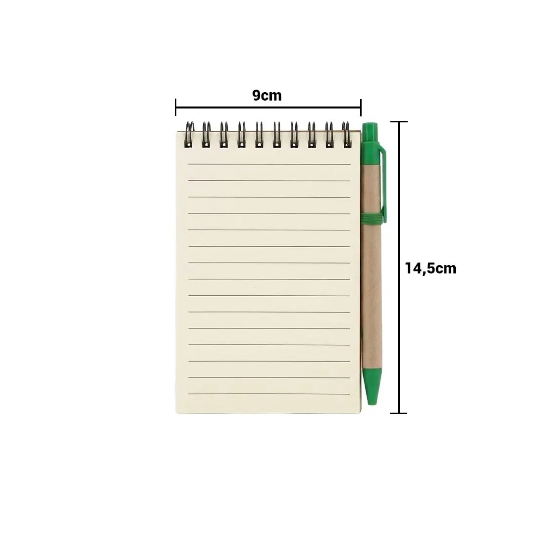 Libreta Ecologica Hega Verde Con Boligrafo