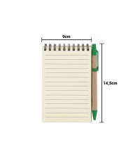 Libreta Ecologica Hega Verde Con Boligrafo