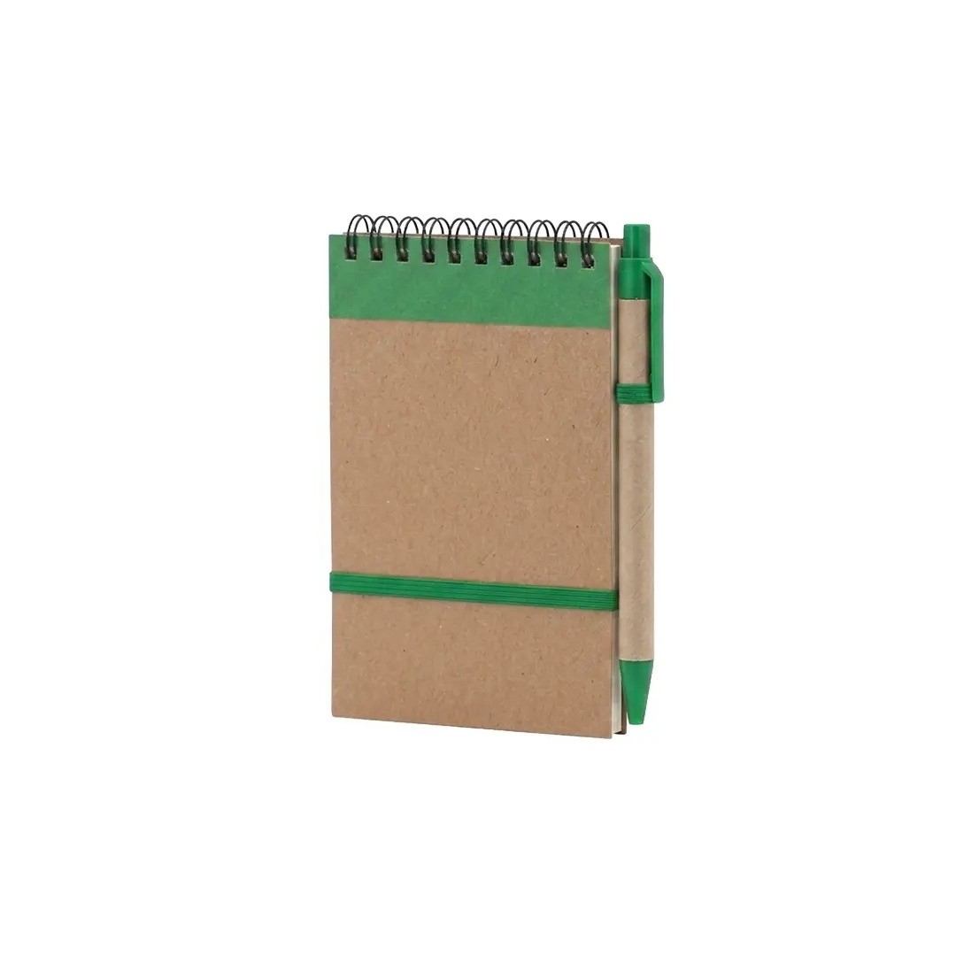 Libreta Ecologica Hega Verde Con Boligrafo