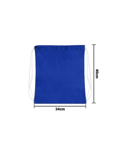 Mochila Encarrujada Cambrela Azul/Cordon Blanco 40Cmx34
