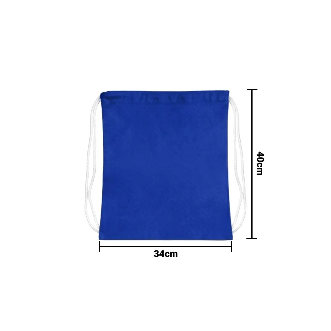 Mochila Encarrujada Cambrela Azul/Cordon Blanco 40Cmx34