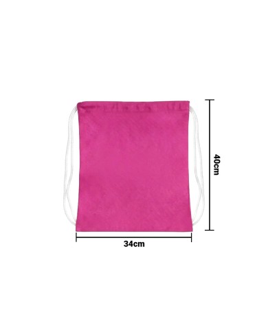 Mochila Encarrujada Cambrela Fucsia/Cordon Blanco 40Cmx32Cm