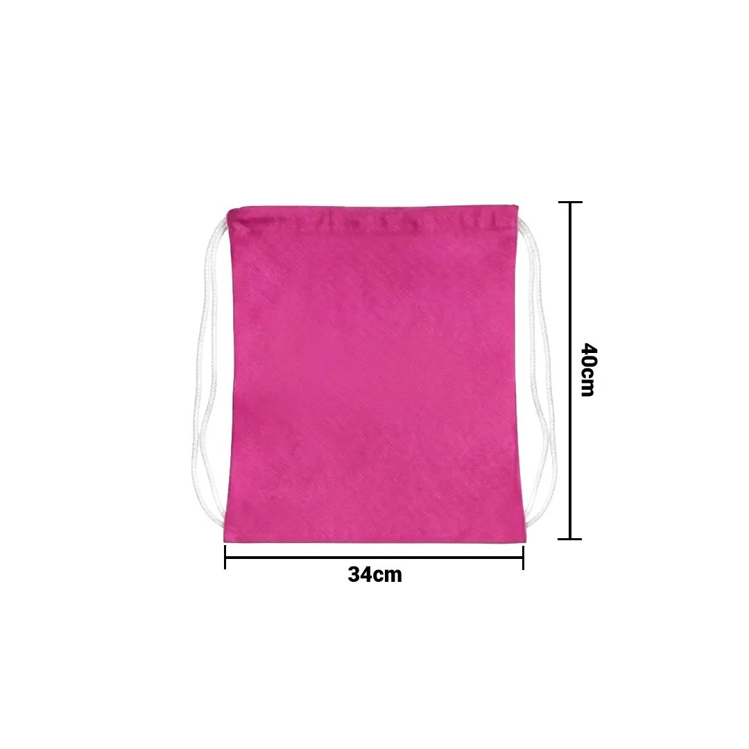 Mochila Encarrujada Cambrela Fucsia/Cordon Blanco 40Cmx32Cm