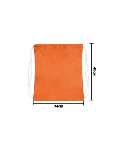 Mochila Encarrujada Cambrela Naranja/Cordon Blanco 40Cmx32