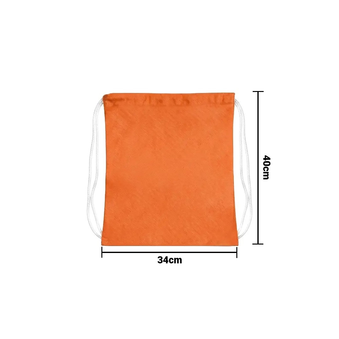 Mochila Encarrujada Cambrela Naranja/Cordon Blanco 40Cmx32