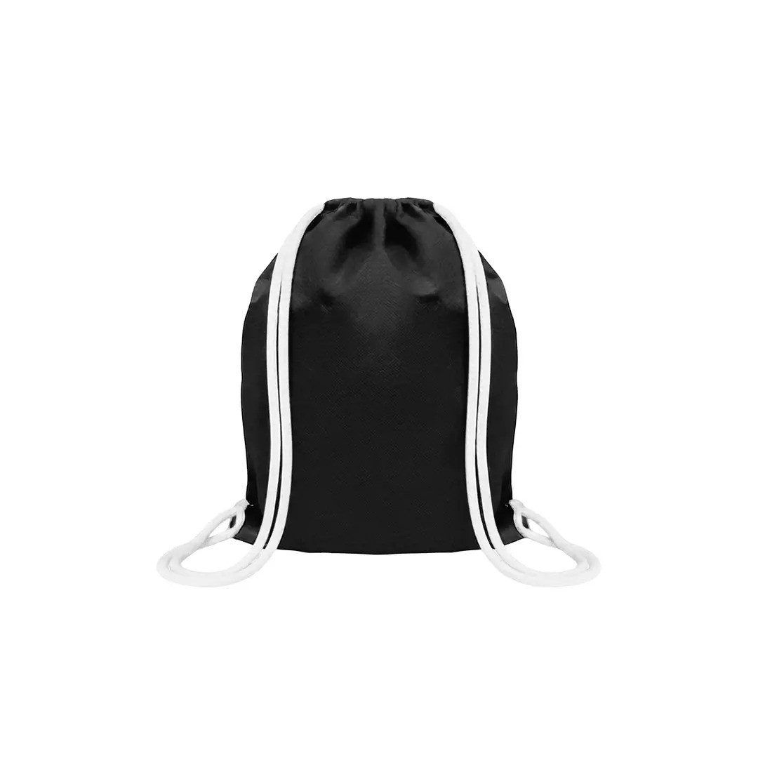 Mochila Encarrujada Cambrela Negro/Cordon Blanco 40Cmx32Cm