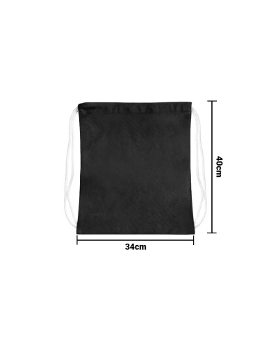 Mochila Encarrujada Cambrela Negro/Cordon Blanco 40Cmx32Cm