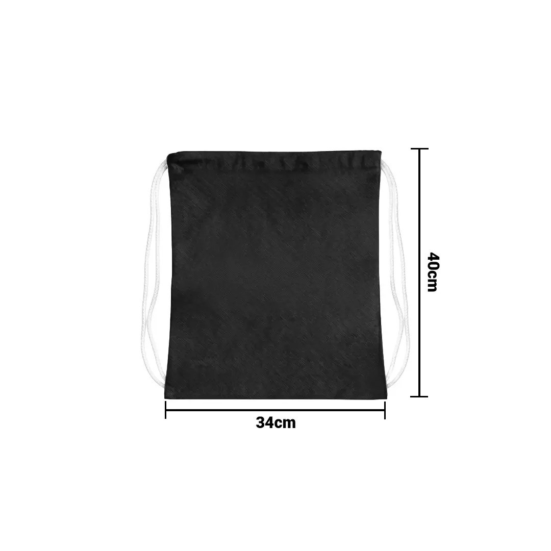 Mochila Encarrujada Cambrela Negro/Cordon Blanco 40Cmx32Cm