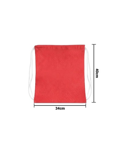 Mochila Encarrujada Cambrela Rojo/Cordon Blanco 40Cmx32Cm