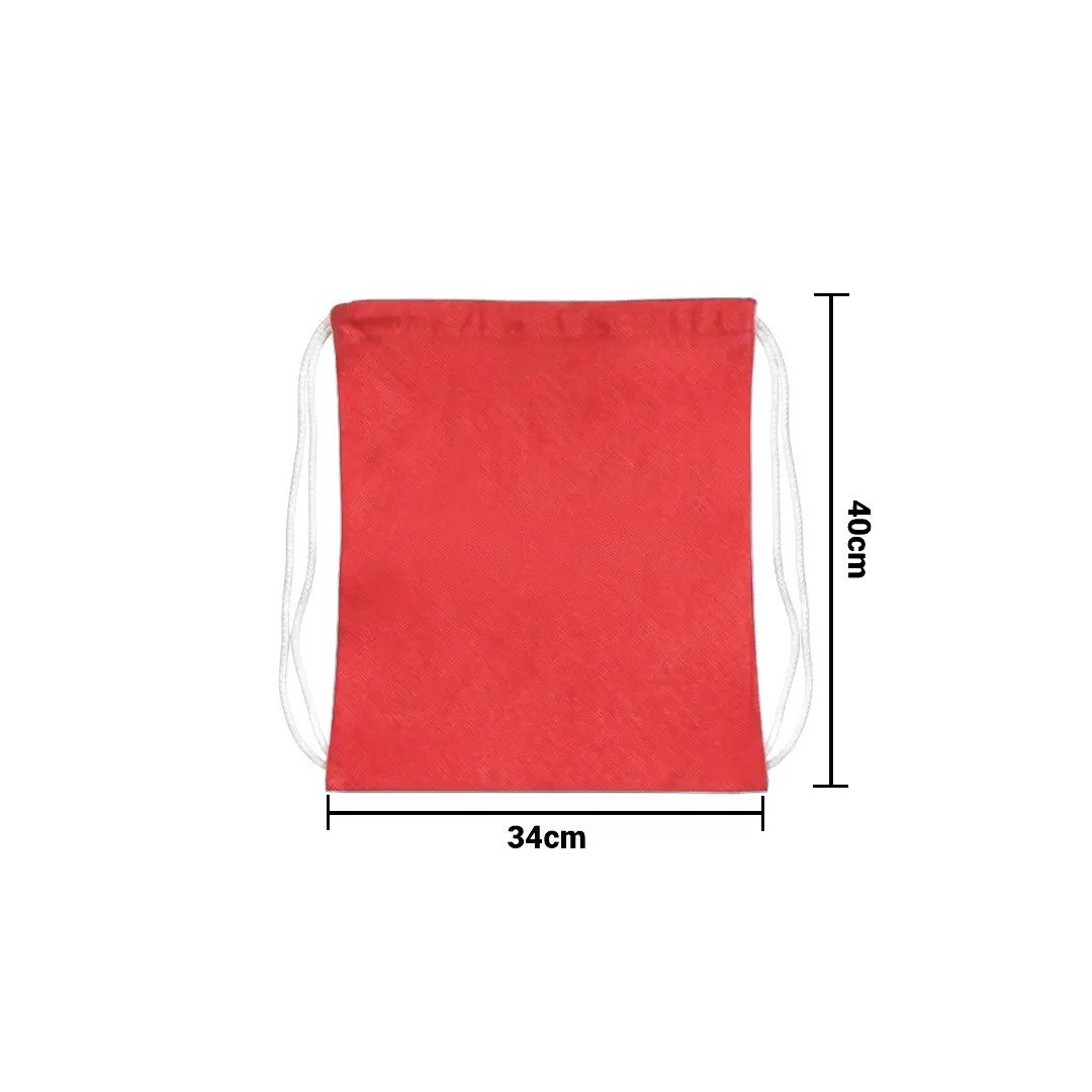 Mochila Encarrujada Cambrela Rojo/Cordon Blanco 40Cmx32Cm