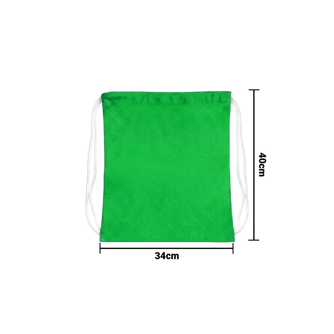 Mochila Encarrujada Cambrela Verde Claro/Cordon Blanco 40Cmx32