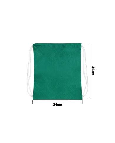 Mochila Encarrujada Cambrela Verde/ Cordon Blanco 40Cmx32Cm