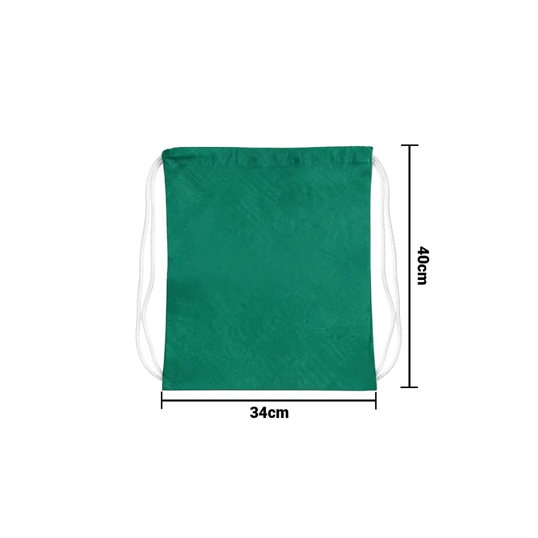 Mochila Encarrujada Cambrela Verde/ Cordon Blanco 40Cmx32Cm