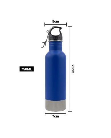 Termo Camping Azul Con Destapador De 750 Ml