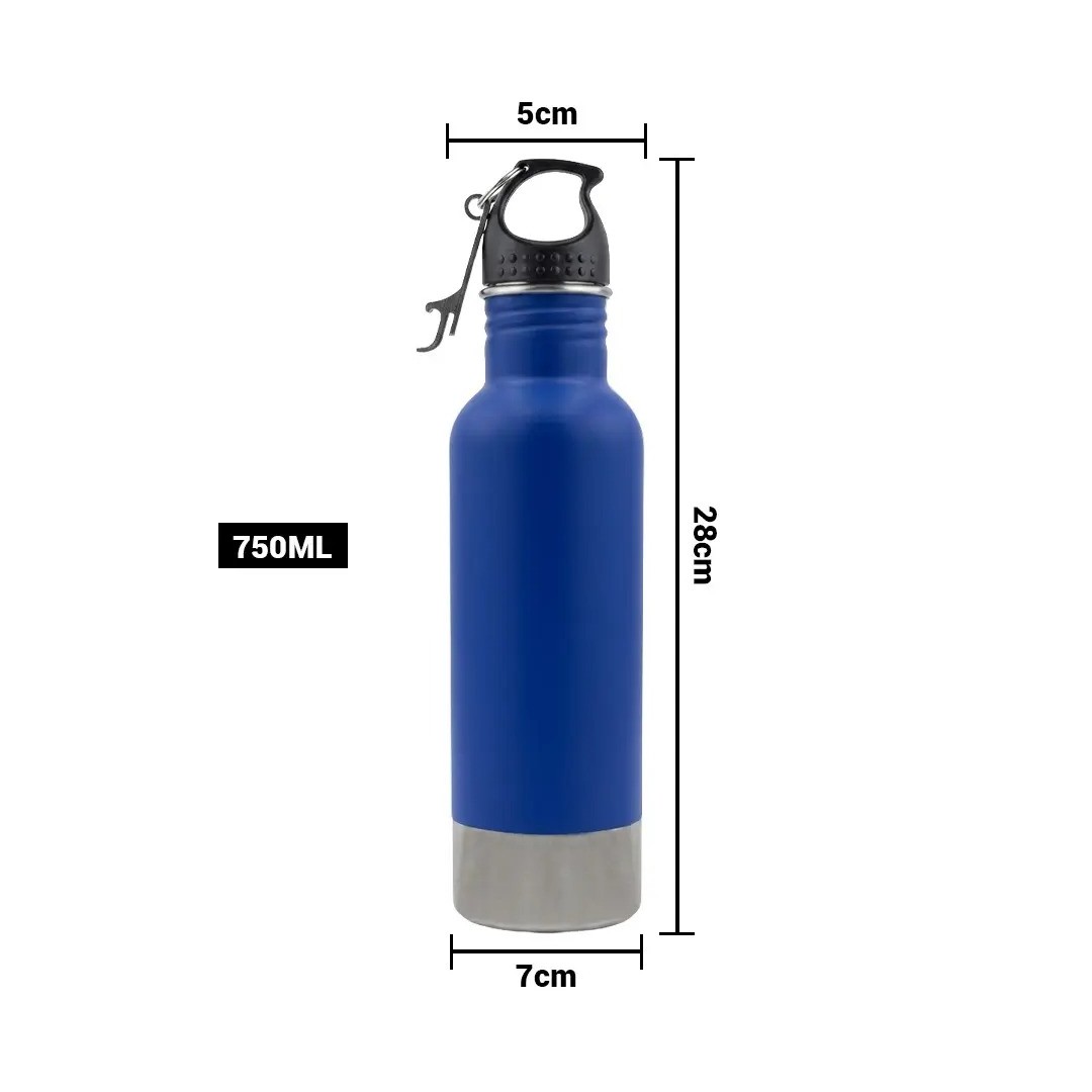 Termo Camping Azul Con Destapador De 750 Ml