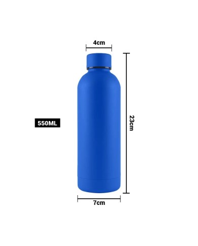 Termo Rubber De Acero Inoxidable Color Azul Electrico