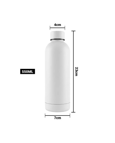 Termo Rubber De Acero Inoxidable Color Blanco