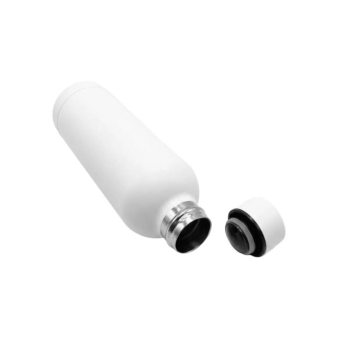 Termo Rubber De Acero Inoxidable Color Blanco