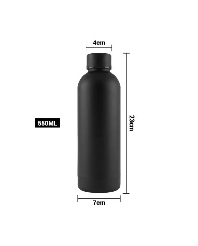 Termo Rubber De Acero Inoxidable Color Negro